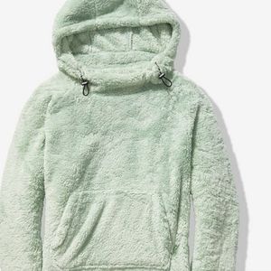 Victorias secret Plush sherpa green hoodie Large